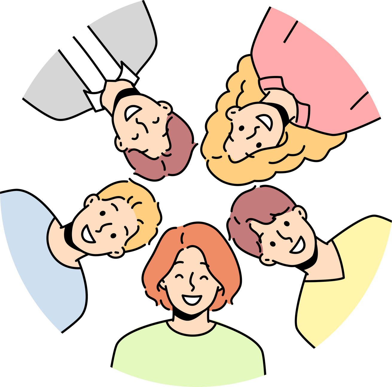 Smiling friends posing together